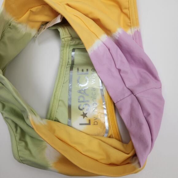 L*Space Frenchi Bikini Bottom in Tie Dye Purple Yellow Green Size Small - Picture 3 of 3